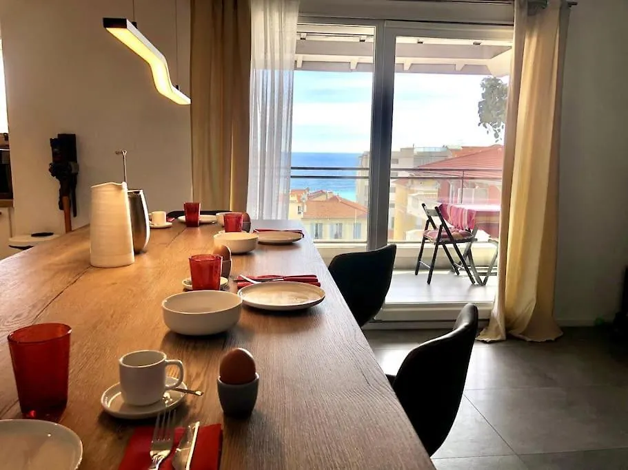 Superbe 3 Pieces Vue Mer A 2 Mn De La Plage, Terrasse, Piscine Et Parking Prive ! Apartment Nice